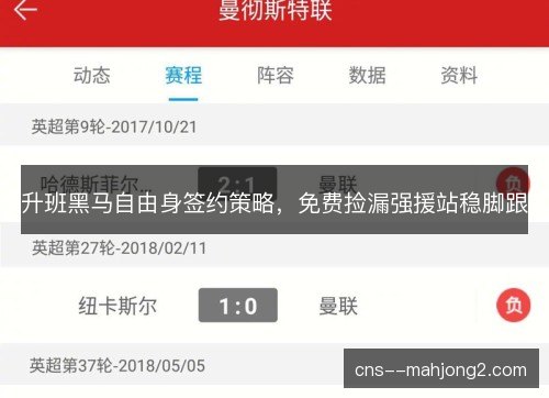 升班黑马自由身签约策略，免费捡漏强援站稳脚跟
